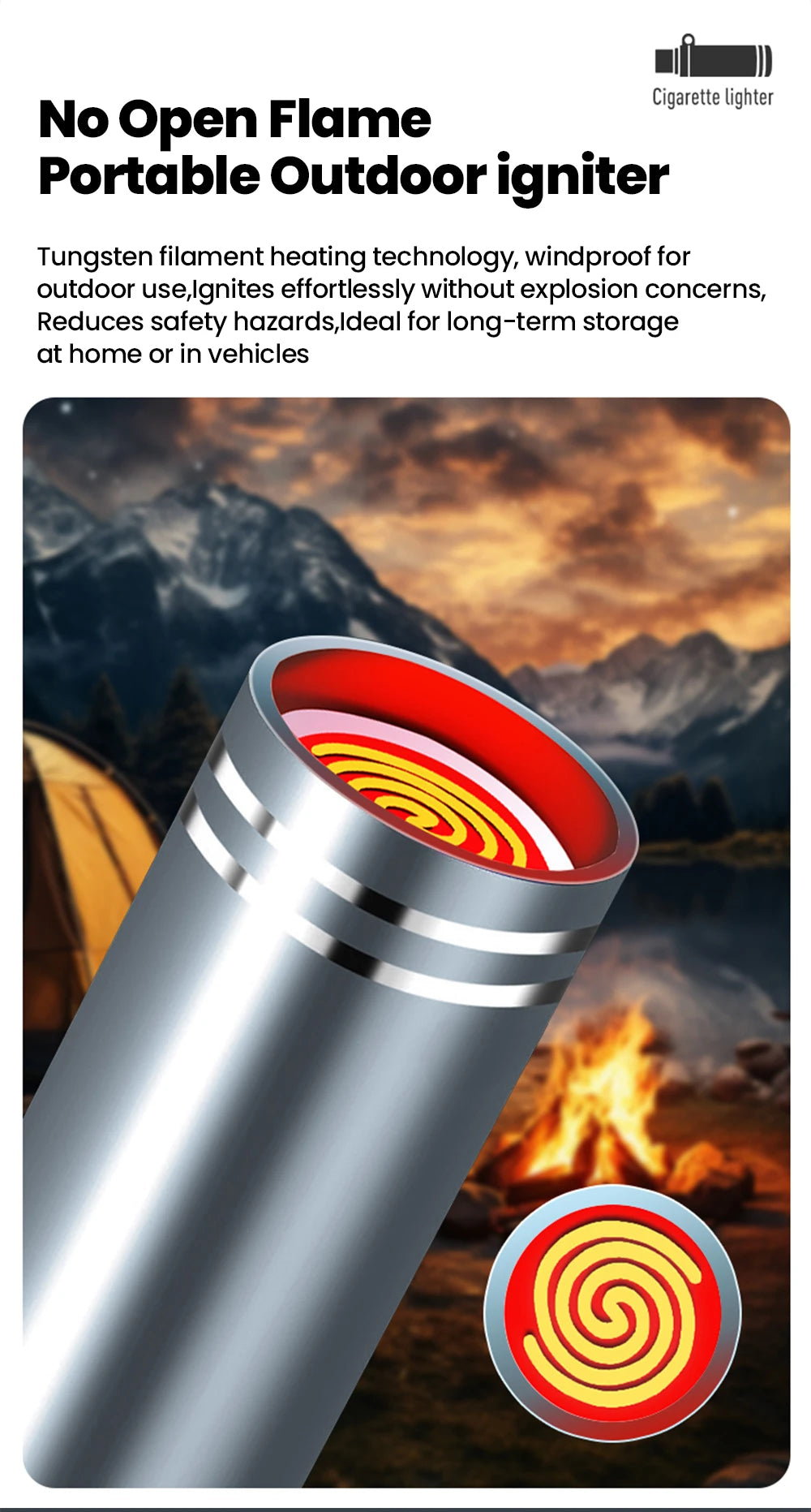 Type-C Mobile Cigarette Lighter Adapter Air Blowing Cigarette Lighter Outdoor Safety Portable Mini Cigarette Lighting Artifact