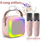 NEW Hot K12 Bluetooth Speaker Portable Home Cute Karaoke Mini Wireless Audio with Microphone K Song Family Singing Machine