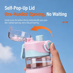 Water Bottle 750ML Spray Sports Water Bottle with Straw Direct Drinking Dual-Use Plastic Water Bottles for Outdoor Sporting