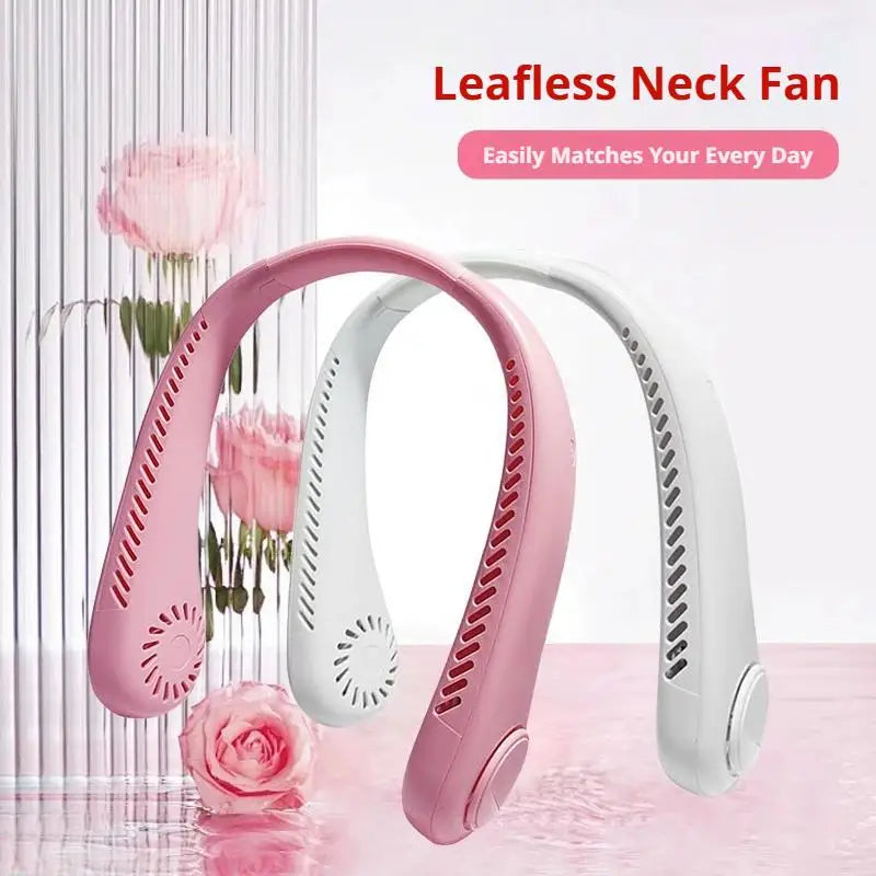 Portable Bladeless Neck Fan Rechargeable 3 Speeds Adjustable Cooling Fan Hands-Free Bladeless Neck Fan For Outdoor Sports Travel