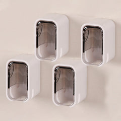 4PCS Toothbrush Holder Portable Flip-top Electric Toothbrush Storage Rack Dustproof Wall Mounted Tooth Brush Storage Box