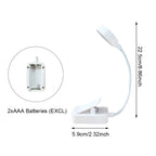 Runtowo LED Clip On Book Light Portable Reading Light Battery Powered 3 Color Eye Protection Stepless Dimmable Mini Desk Lamp