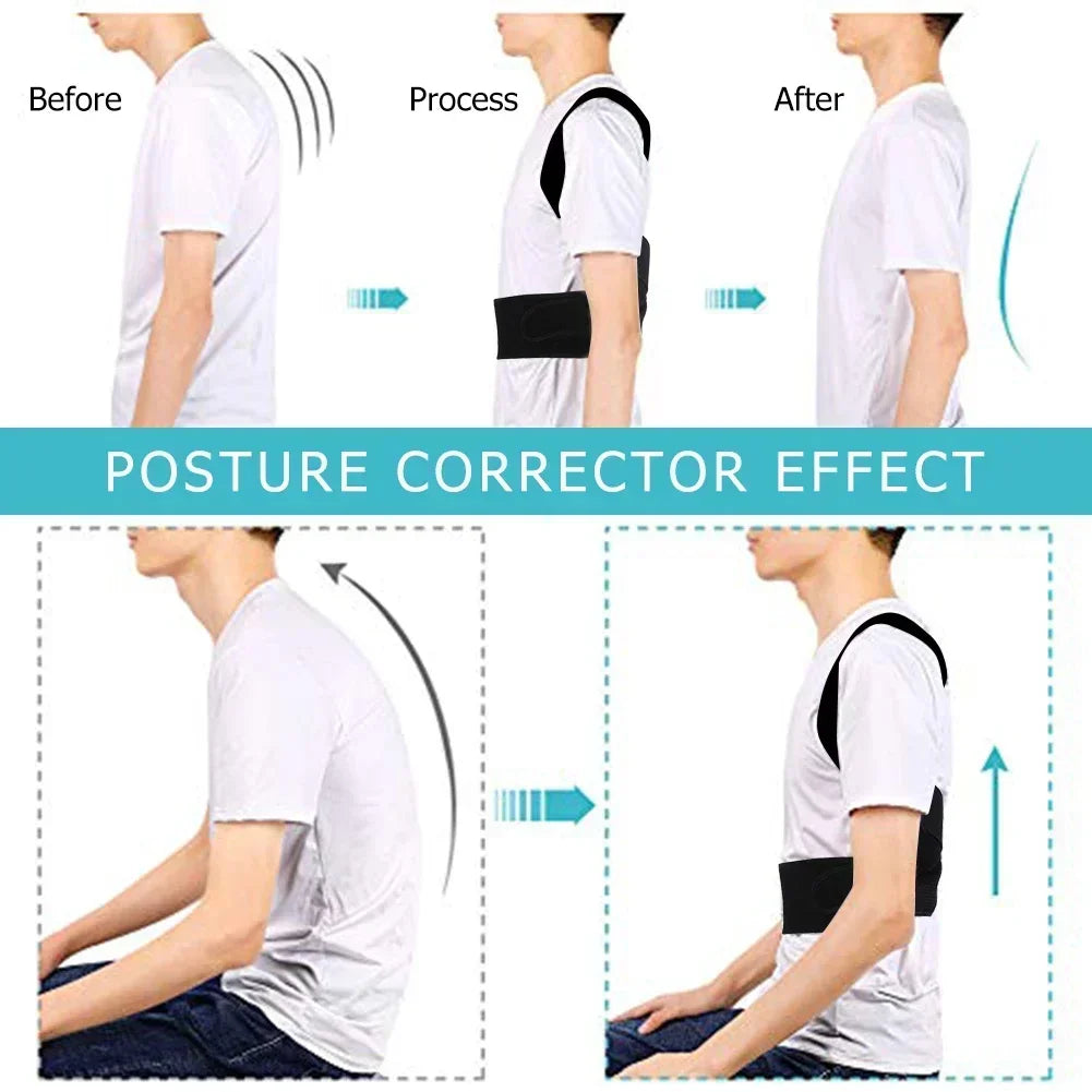 Back Brace Posture Corrector for Women & Men, Adjustable Back Lumbar Support Belt Shoulder Posture Support for Improve Scoliosis