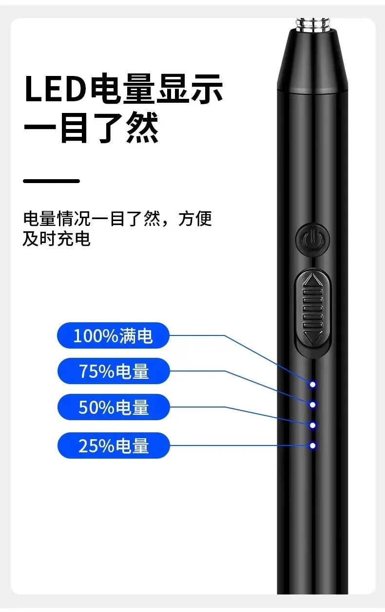 Type-C Rechargeable Kitchen Artifact Portable Smart Pulse Igniter Household Gas Stove Long Handle Electronic Lighter Wholesale