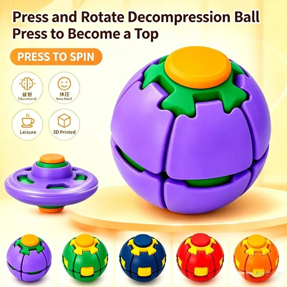 Transforming Fidget Spinner Ball Press To Spin 3D Printed Stress Relief Toys Portable Deformation Decompression Toys Party Favor