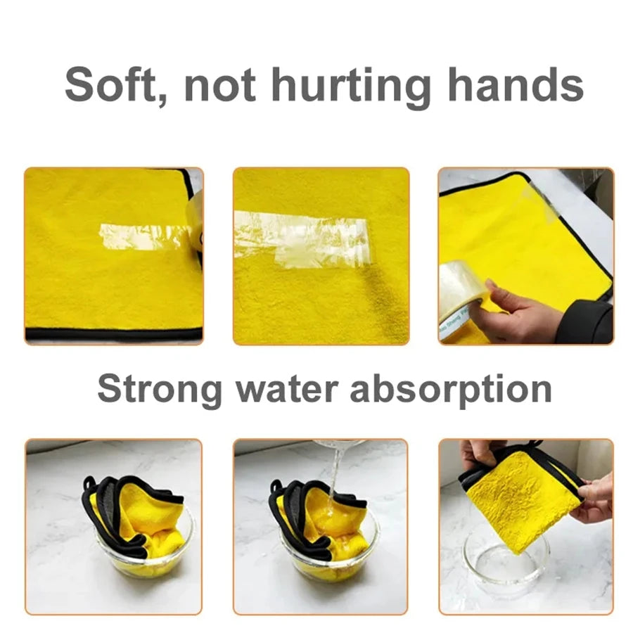 1/2/6pcs Microfiber Cleaning Towel Car Cleaning Cloths Professional Detailing Car Drying Microfiber Towel Wash Towel Accessories