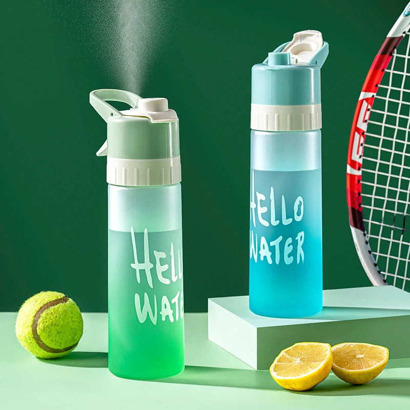 Hot Sale 650ml Spray Water Bottle Outdoor Sports Fitness Water Cup Large Capacity Portable Water Bottle Jet Water Spray Cup