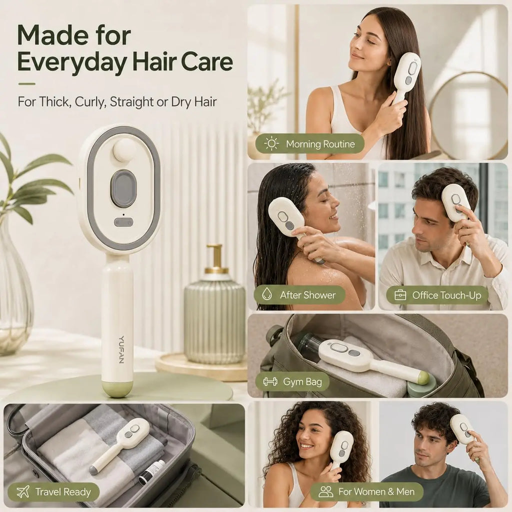 Multifunctional Massage Comb,Electric Spray Air Cushion Scalp Massager,Self-Cleaning Essential Oil Hair Care Comb,Gift for Women