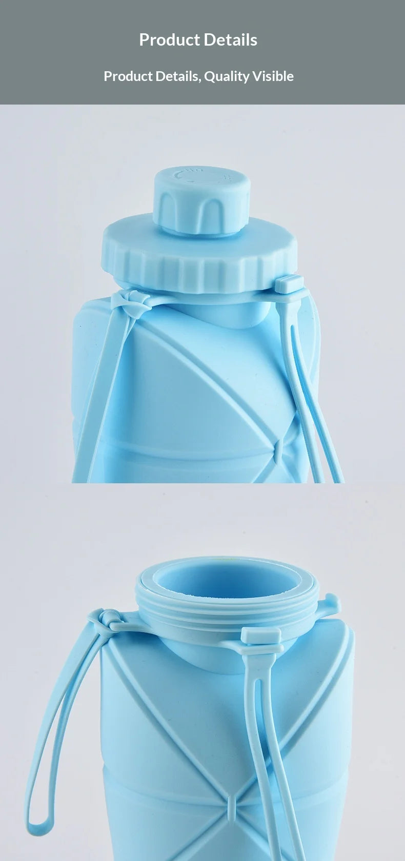 Food-grade Silicone Foldable Water Cup, Large Capacity, Portable for Outdoor Travel & Sports, Heat-resistant, Creative Collapsib