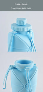 Food-grade Silicone Foldable Water Cup, Large Capacity, Portable for Outdoor Travel & Sports, Heat-resistant, Creative Collapsib