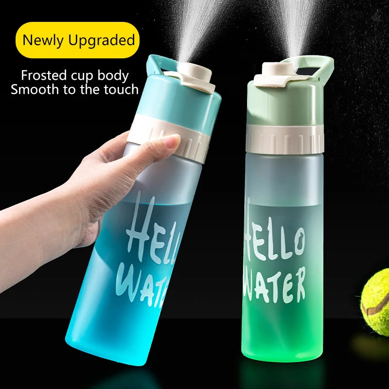 Hot Sale 650ml Spray Water Bottle Outdoor Sports Fitness Water Cup Large Capacity Portable Water Bottle Jet Water Spray Cup