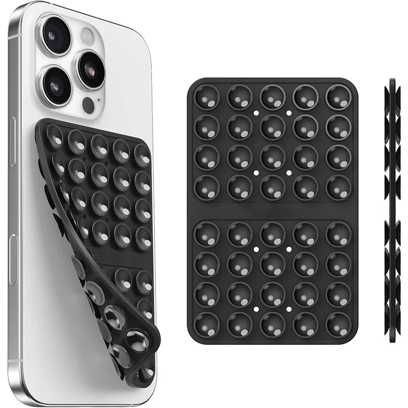 Silicone Double-Sided Suction Cup Phone Case Mount, Phone Grip with Suction Power, Hands-Free Phone Holder for Selfies and Video