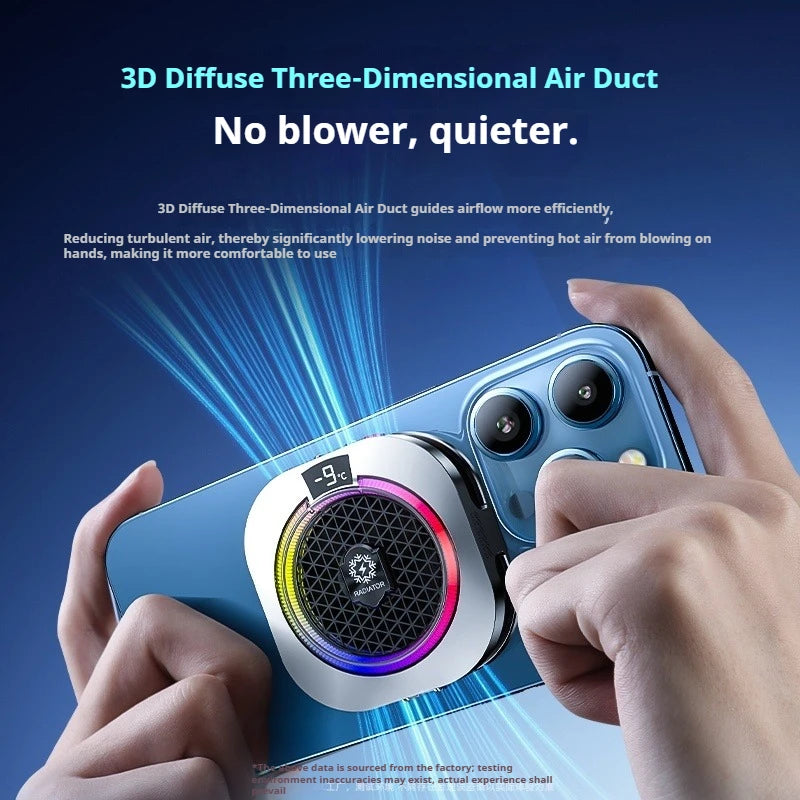 Magnetic Back Clip Dual-use Mobile Phone Radiator Digital Display Temperature Control AI Intelligent Gear Semiconductor Cooling