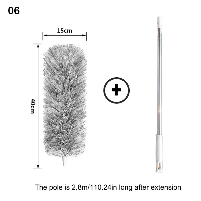 Reusable Ceiling Cleaning Tool 280cm Dust Dusters With Extension Pole Retractable Dust Removal Brush Microfiber Dusting Brush