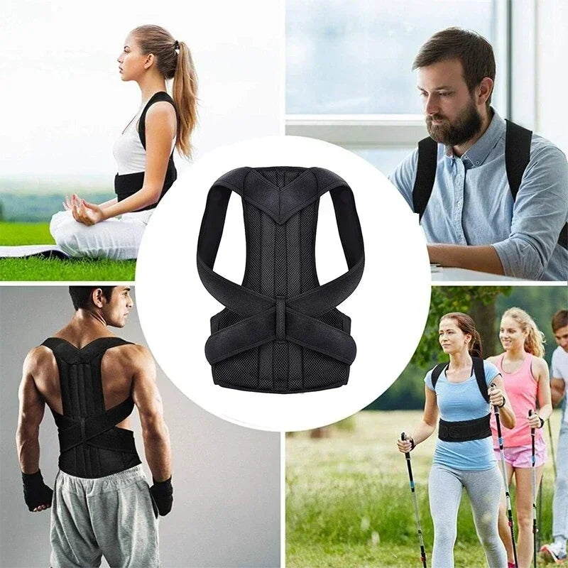 Back Brace Posture Corrector for Women & Men, Adjustable Back Lumbar Support Belt Shoulder Posture Support for Improve Scoliosis