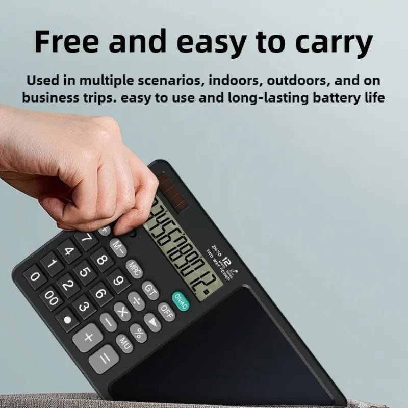 Solar Foldable Scientific Calculator with Writing and Drawing Tablet, LCD Large Screen Calculator
