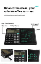 Solar Foldable Scientific Calculator with Writing and Drawing Tablet, LCD Large Screen Calculator