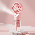 Portable Handheld Spray Fan Mini Humidifier Fan 4 Speeds Powerful Wind USB Rechargeable Water Spray Mist Fan Outdoor Small Fan