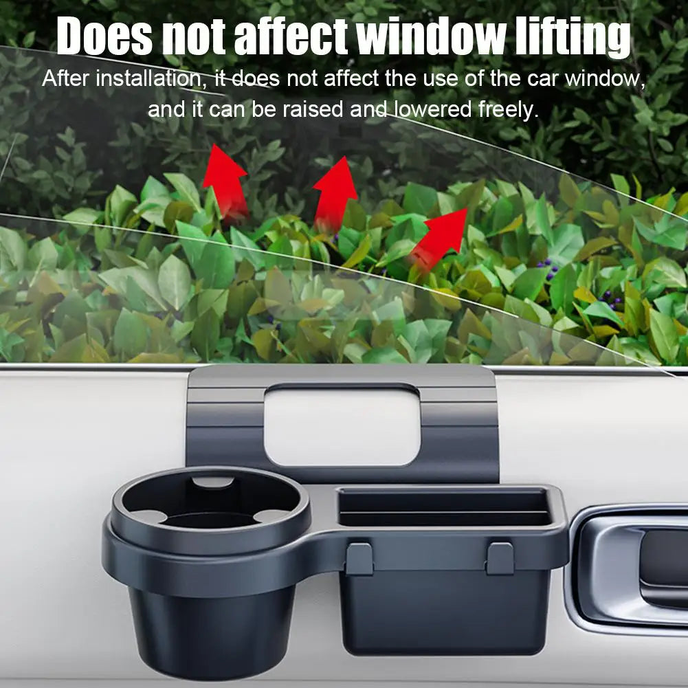 Car Cup Stand Phone Holder Mount Tray Side Door Window Storage Barrel Pocket Hanging Storage Rack with Auto Interior Accessories