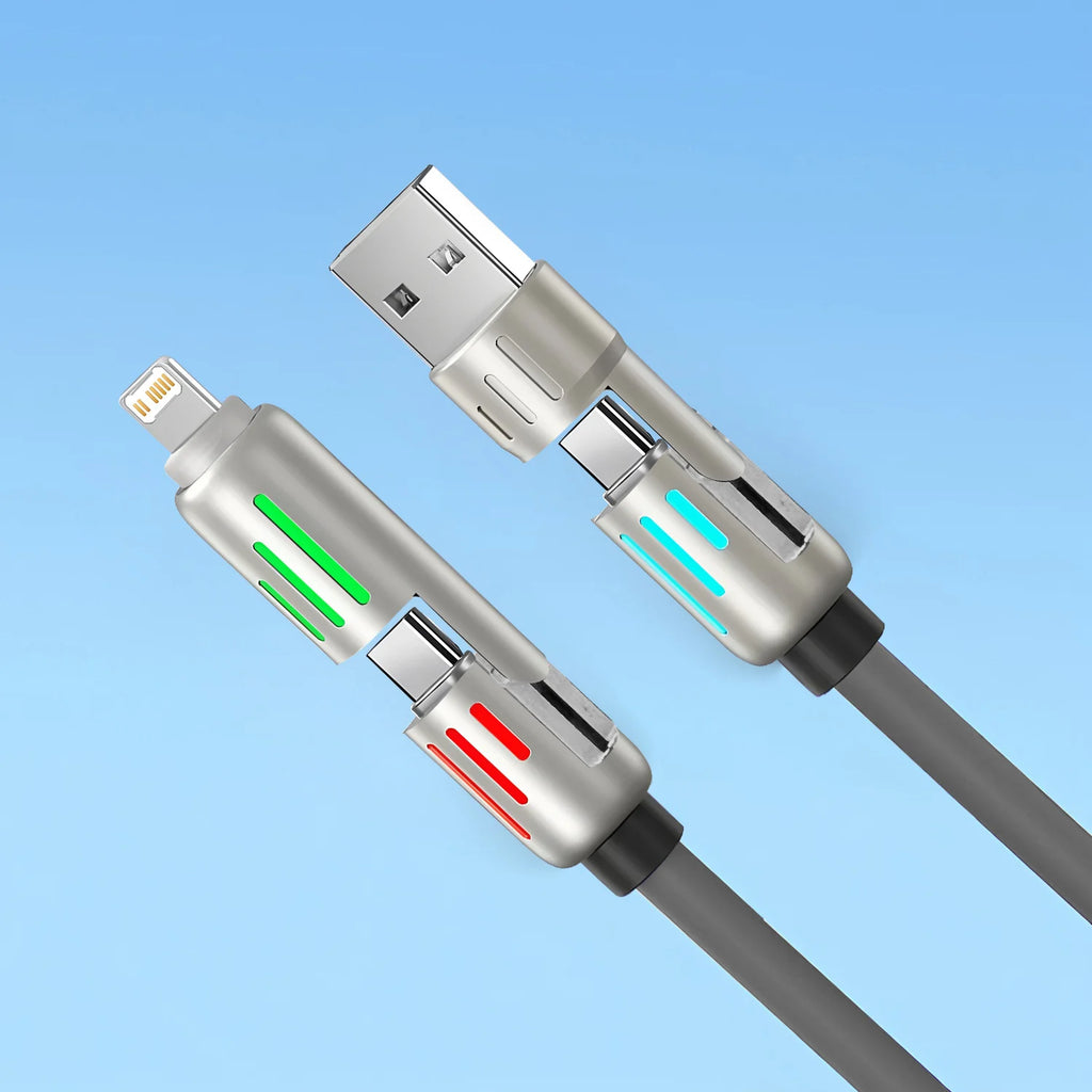 240W PD 4-IN-1 USB Type C to Type C Fast Charging Data Cable 1M For iPhone 16 Pro Max 15 iPad Xiaomi Samsung Tablet