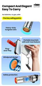 Type-C Mobile Cigarette Lighter Adapter Air Blowing Cigarette Lighter Outdoor Safety Portable Mini Cigarette Lighting Artifact