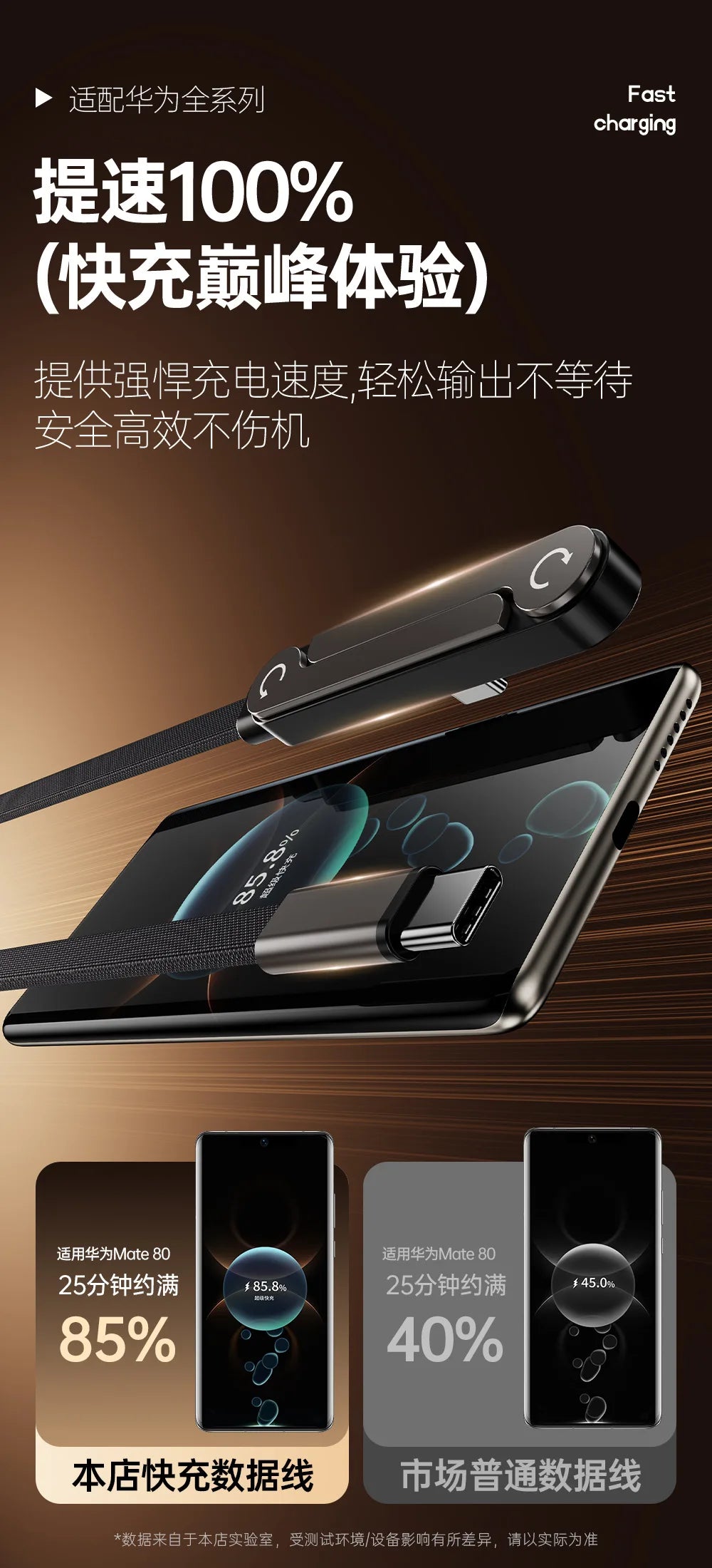 240W folding bracket elbow braided charging cable is suitable for all mobile phones, forHuawei tablet mobile game data cable