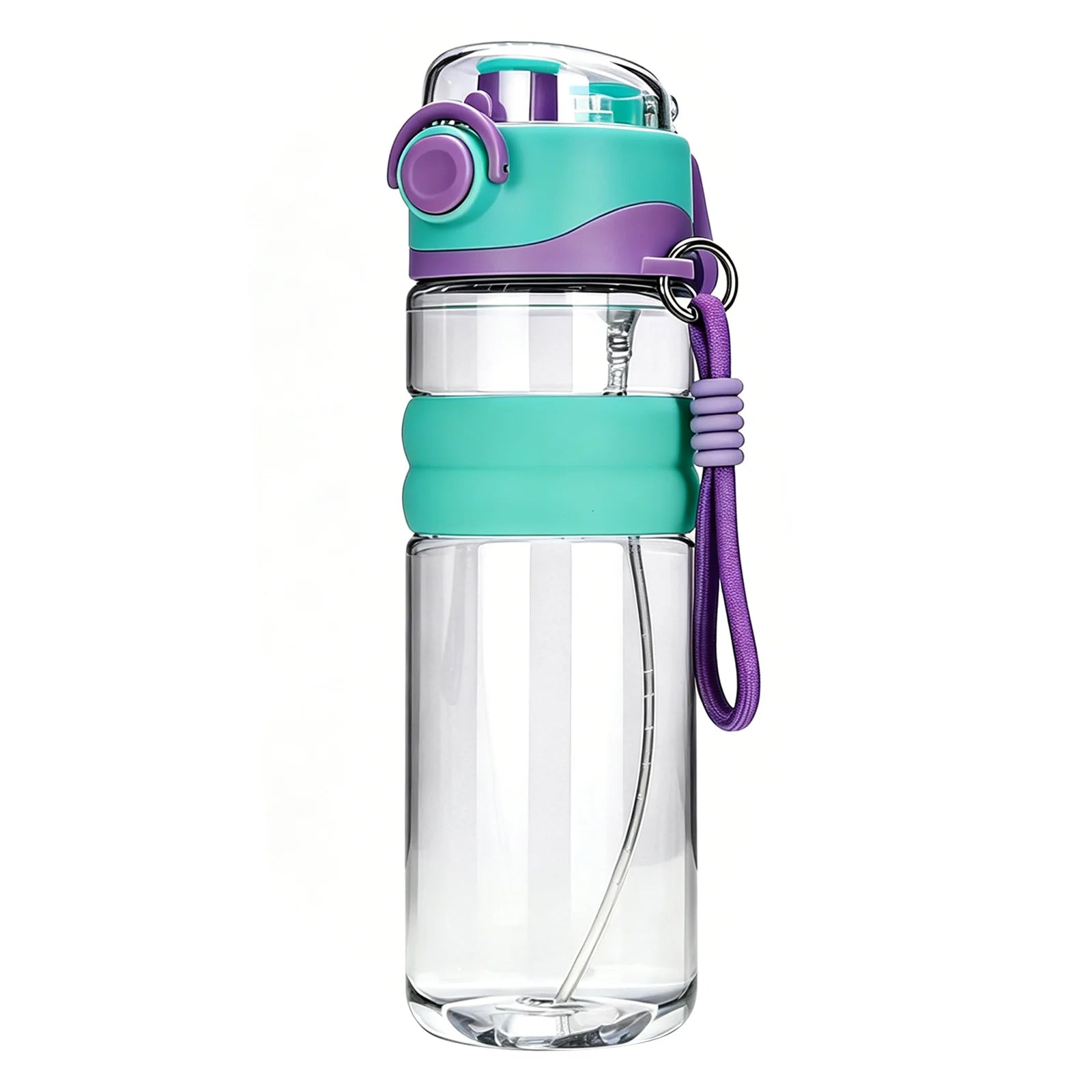 Water Bottle 750ML Spray Sports Water Bottle with Straw Direct Drinking Dual-Use Plastic Water Bottles for Outdoor Sporting