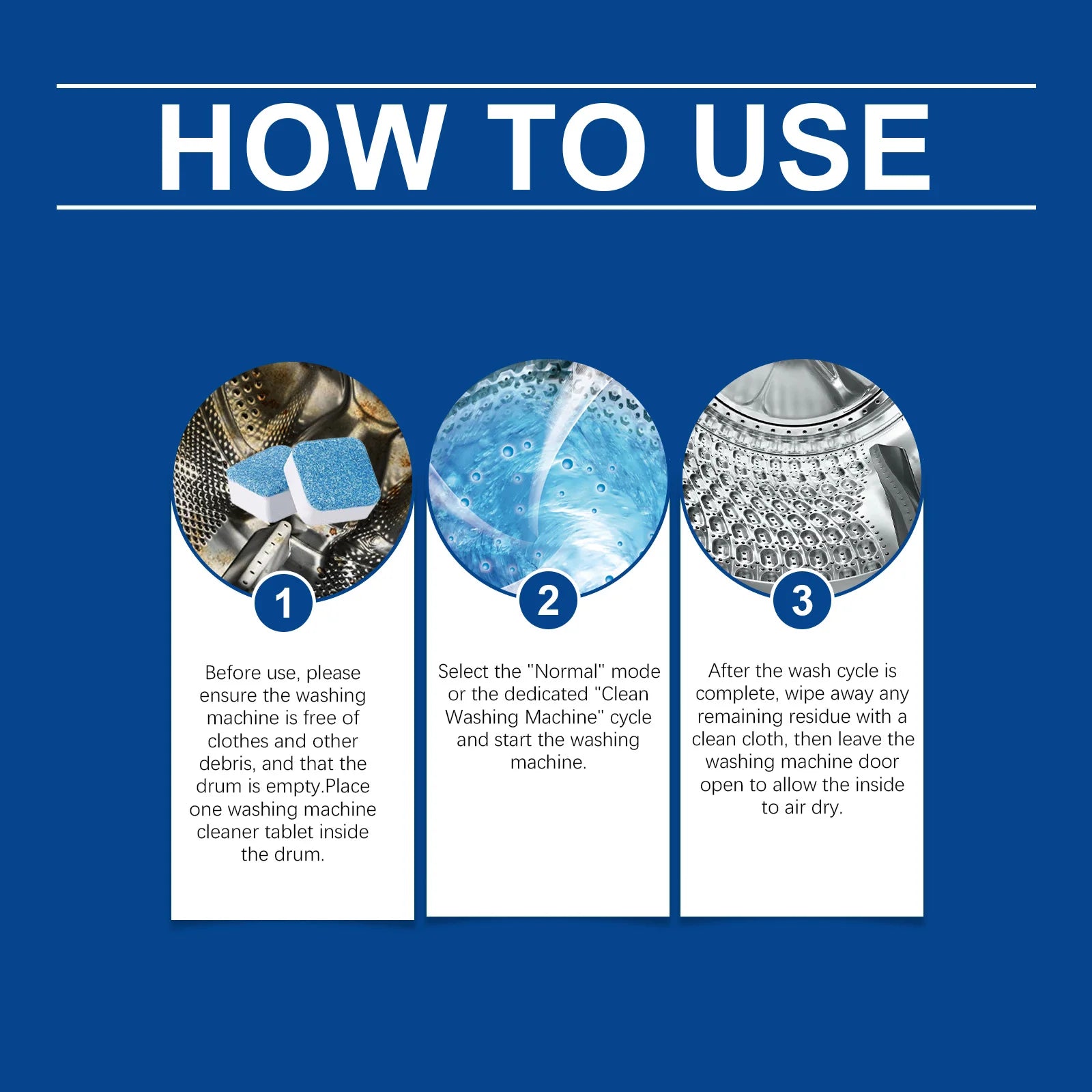 Washing Machine Cleaner Remove Limescale & Mold Stains Eliminate Odors Long-Lasting Fresh Scent Washing Machine Cleaning Tablets