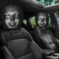 2PCS Car Horror Eyeless Monster Printed Headrest Cover Universal Elastic Funny Seat Head Case Halloween Party Decoration