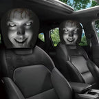 2PCS Car Horror Eyeless Monster Printed Headrest Cover Universal Elastic Funny Seat Head Case Halloween Party Decoration