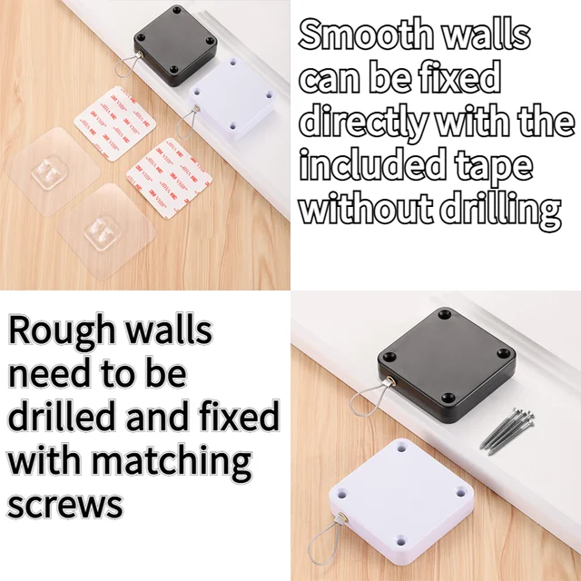 New Design Door Closer Automatic Closing Sliding  Latch No Punching Automatic Door Lock for Sliding Mesh Closer Closed