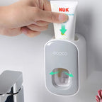 WIKHOSTAR Automatic Toothpaste Dispenser Bathroom Accessories Set Wall Mounted Toothpaste Squeezer Toothpaste Holder Rack