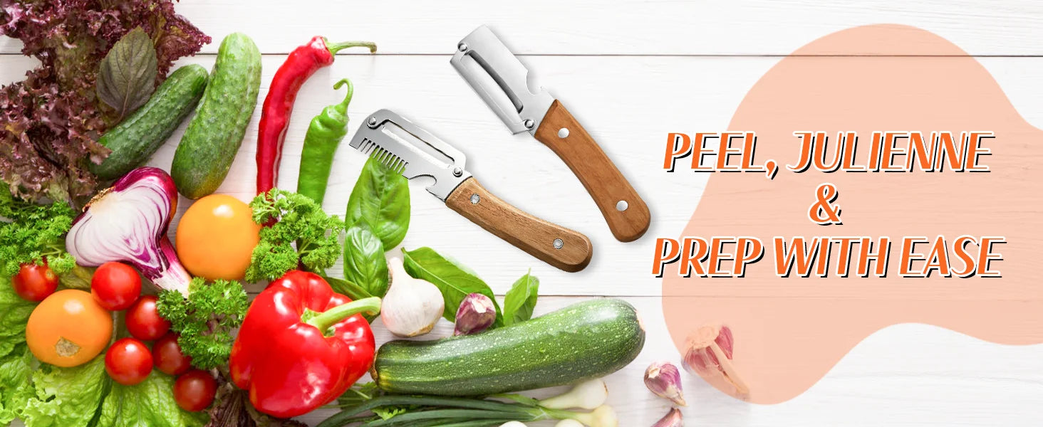 Multi Functional Vegetable Peeler Stainless Steel With Wooden Handle Fruit Potato Slicer Bottle Opener Kitchen Peeling Tools