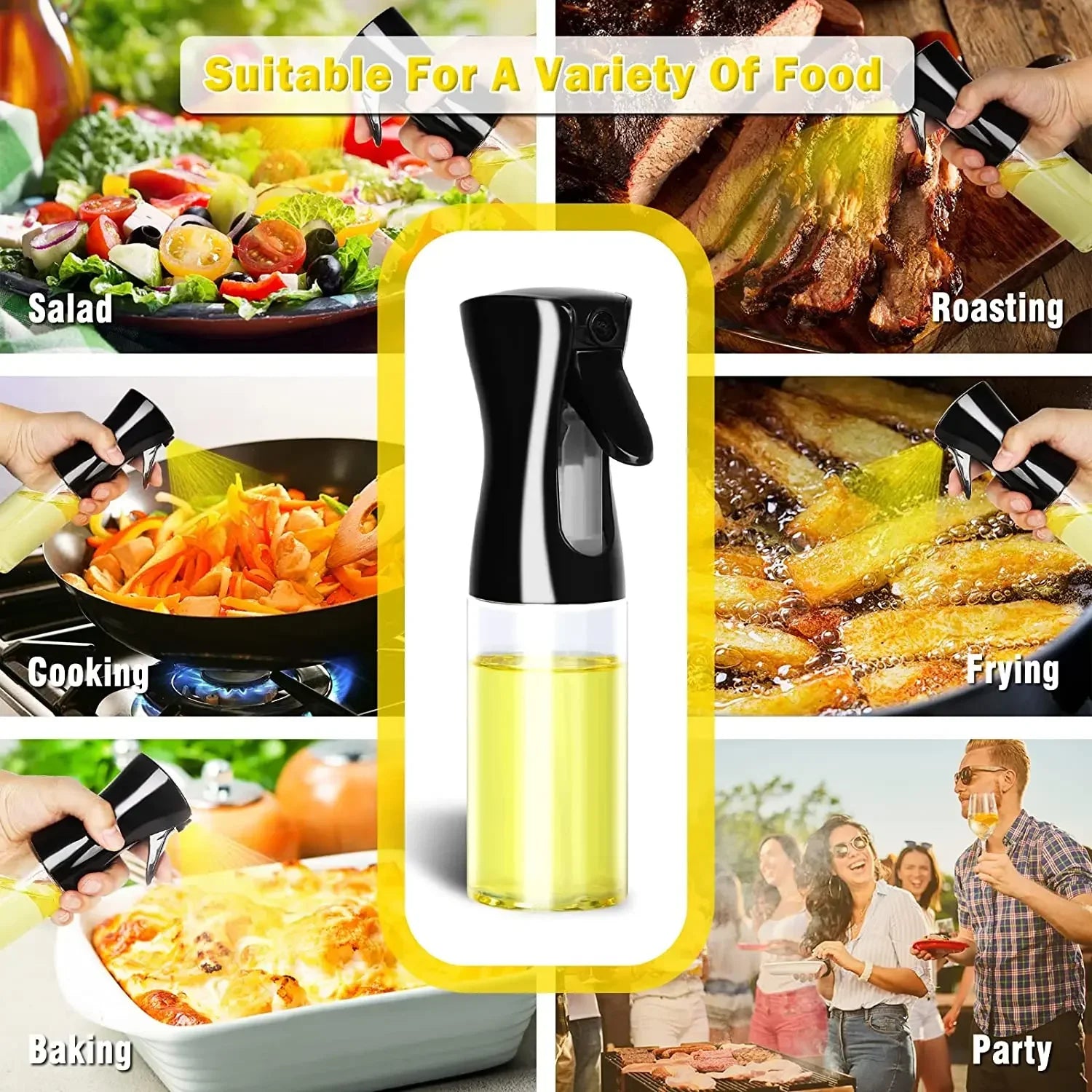 200/300/500ml Oil Spray Olive Oil Spray Bottle Kitchen Cooking Dispenser Camping Baking Vinegar Soy Sauce Sprayer Containers