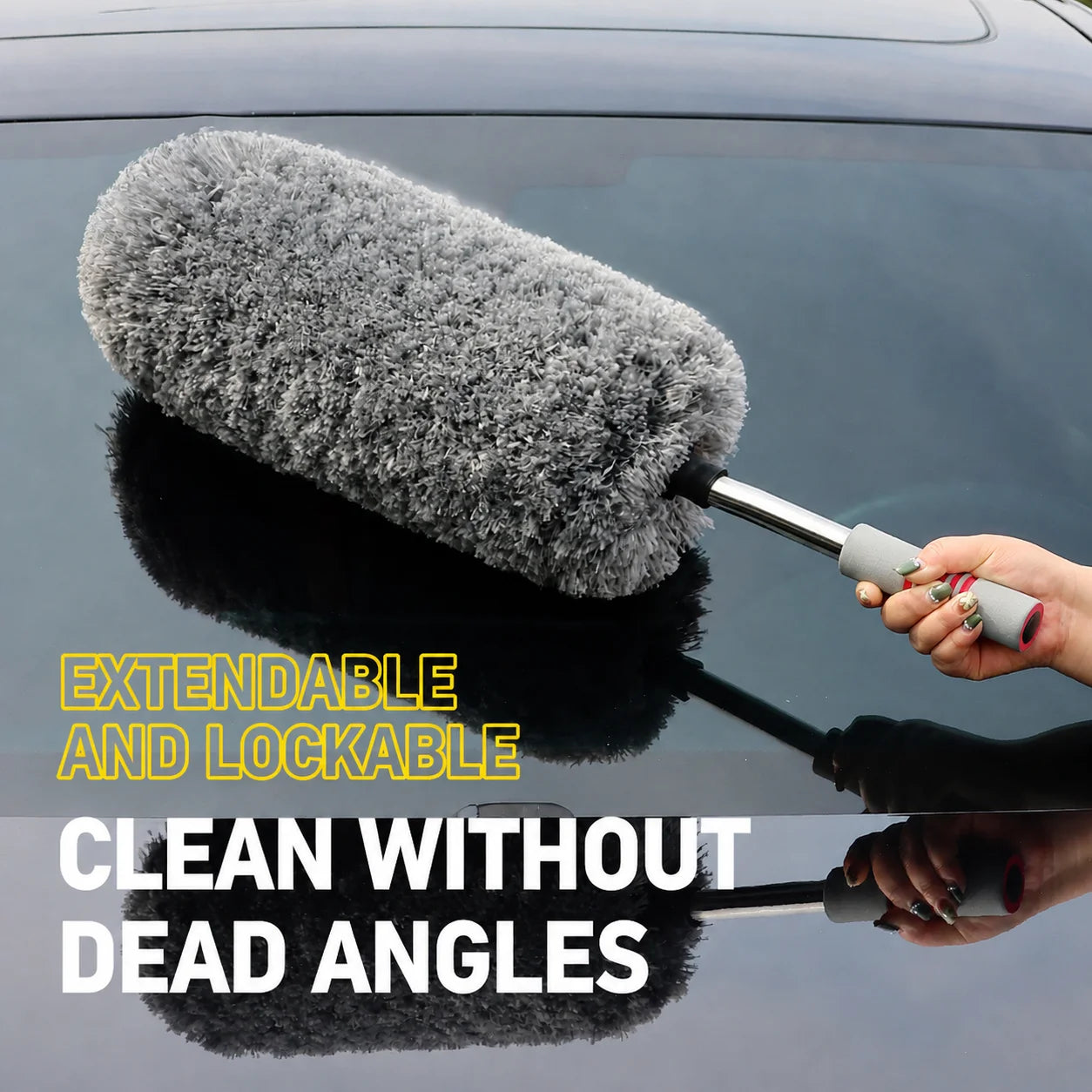Professional Car Duster Microfiber Cleaning Brush Telescopic Long Handle Car Wash Mop Scratch Free Auto Detailing Dust Remover
