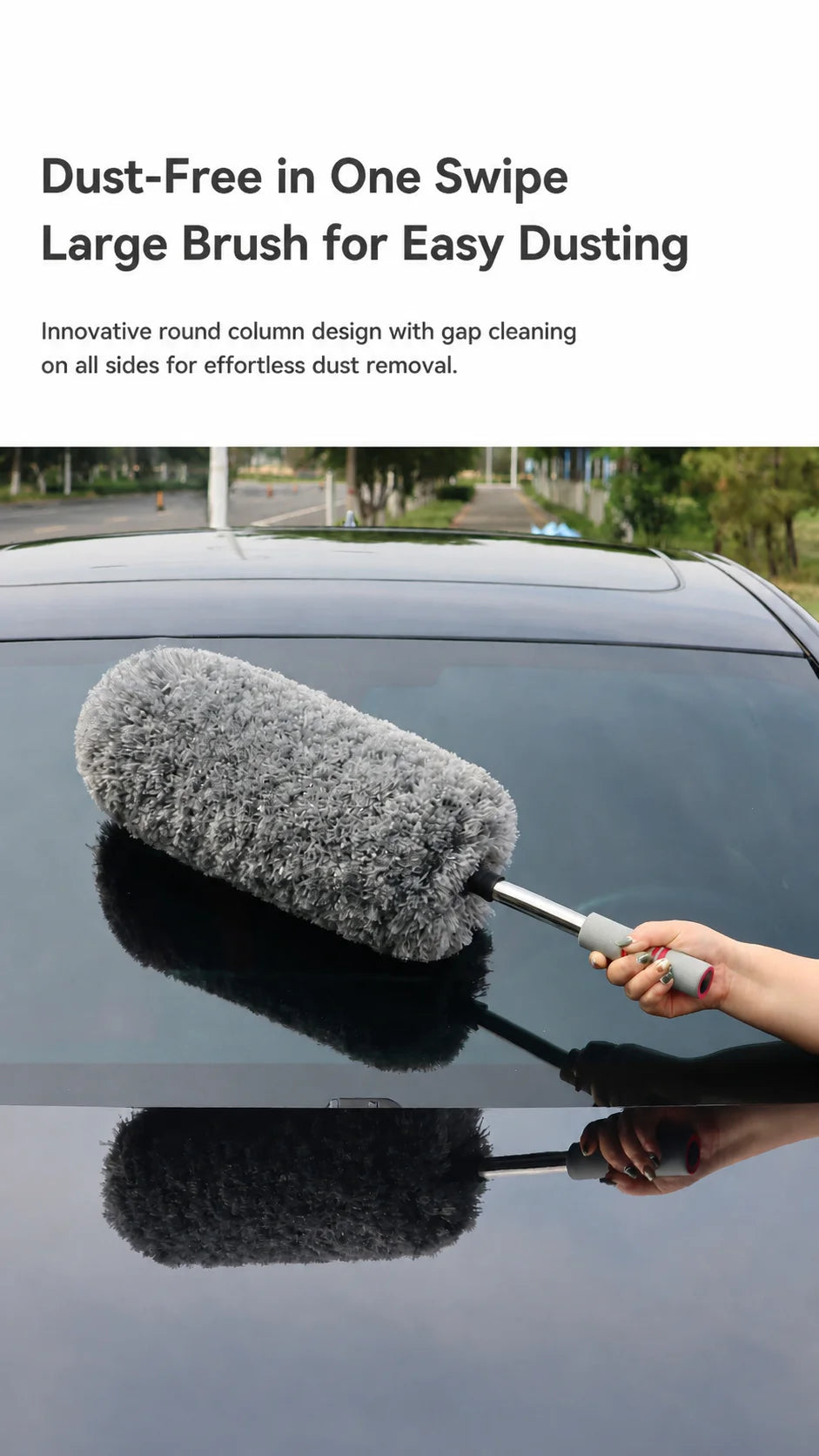 Professional Car Duster Microfiber Cleaning Brush Telescopic Long Handle Car Wash Mop Scratch Free Auto Detailing Dust Remover