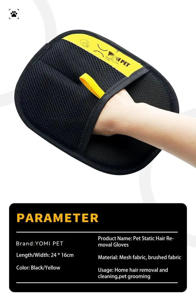 Animal hair glove Electrostatic gloves Two-way brush pet hair removal glove for cats dogs clothes furniture  electrostatic