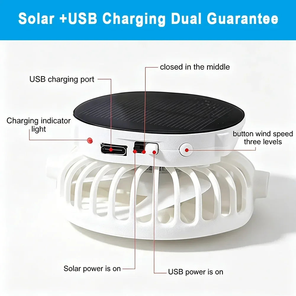 Solar Baseball Cap with Fan, Sun Protection USB Charging Fan Mesh Hat for Summer Outdoor Travel Fishing Camping Beach Golf