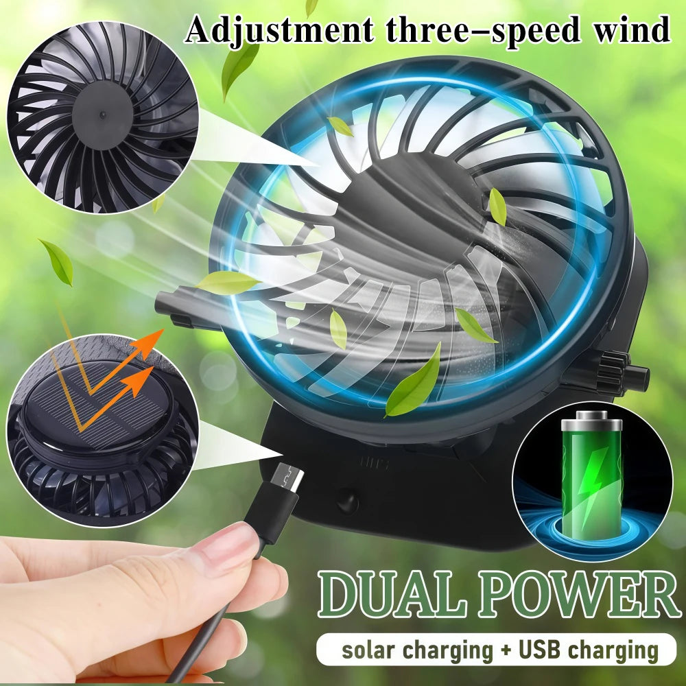 Solar Baseball Cap with Fan, Sun Protection USB Charging Fan Mesh Hat for Summer Outdoor Travel Fishing Camping Beach Golf