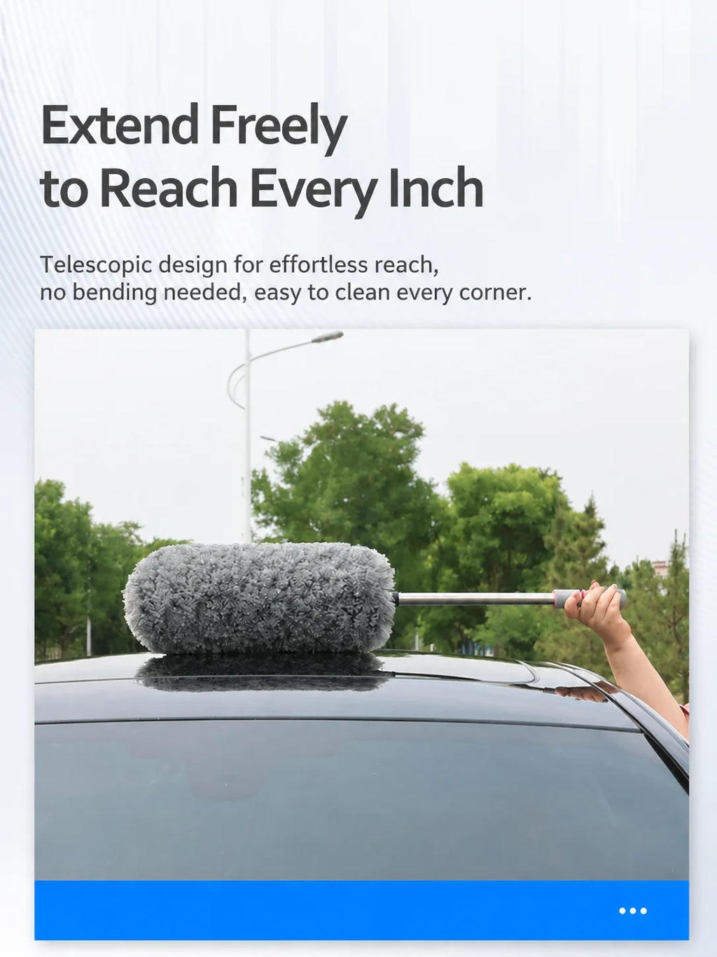 Professional Car Duster Microfiber Cleaning Brush Telescopic Long Handle Car Wash Mop Scratch Free Auto Detailing Dust Remover