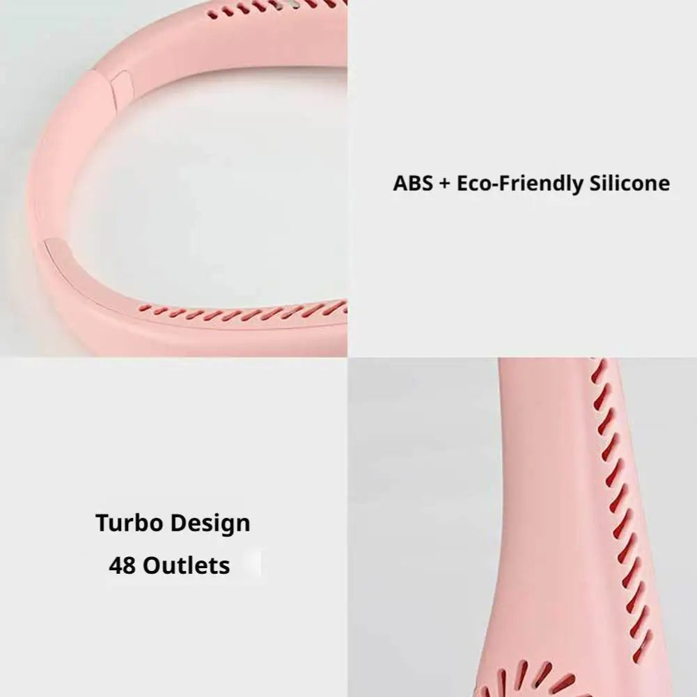 Portable Bladeless Neck Fan Rechargeable 3 Speeds Adjustable Cooling Fan Hands-Free Bladeless Neck Fan For Outdoor Sports Travel