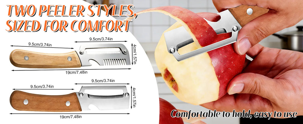 Multi Functional Vegetable Peeler Stainless Steel With Wooden Handle Fruit Potato Slicer Bottle Opener Kitchen Peeling Tools