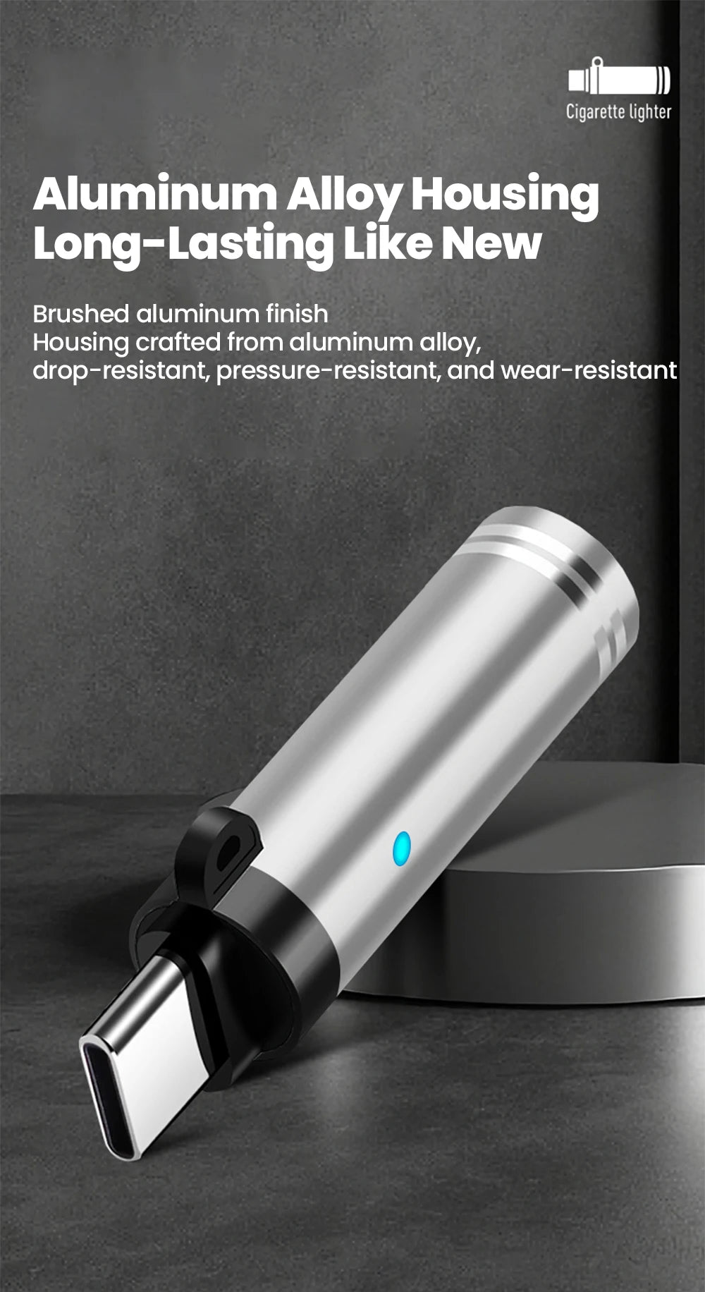 Type-C Mobile Cigarette Lighter Adapter Air Blowing Cigarette Lighter Outdoor Safety Portable Mini Cigarette Lighting Artifact
