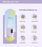 500ML Portable Blender with Lid Rechargeable Wireless Orange Juicer 16 Stainless Blades USB Smoothie Vegetables Fruits Mixer