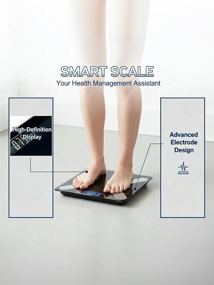 1pc Portable Bathroom Weight Scale Mini Smart Body Weight Scale High Precision Scale Weight Shipping Without Batteries