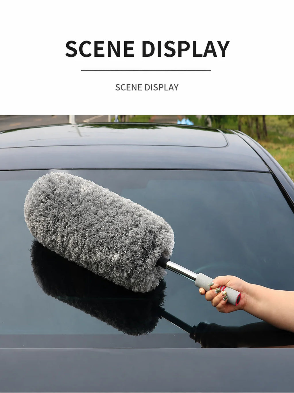 Professional Car Duster Microfiber Cleaning Brush Telescopic Long Handle Car Wash Mop Scratch Free Auto Detailing Dust Remover