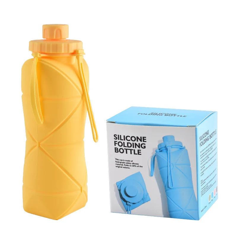 Food-grade Silicone Foldable Water Cup, Large Capacity, Portable for Outdoor Travel & Sports, Heat-resistant, Creative Collapsib