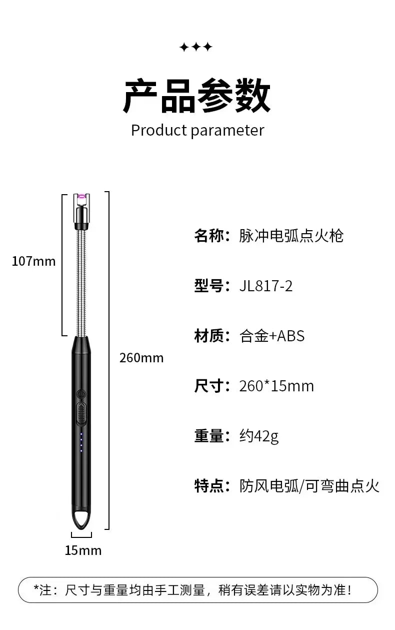 Type-C Rechargeable Kitchen Artifact Portable Smart Pulse Igniter Household Gas Stove Long Handle Electronic Lighter Wholesale