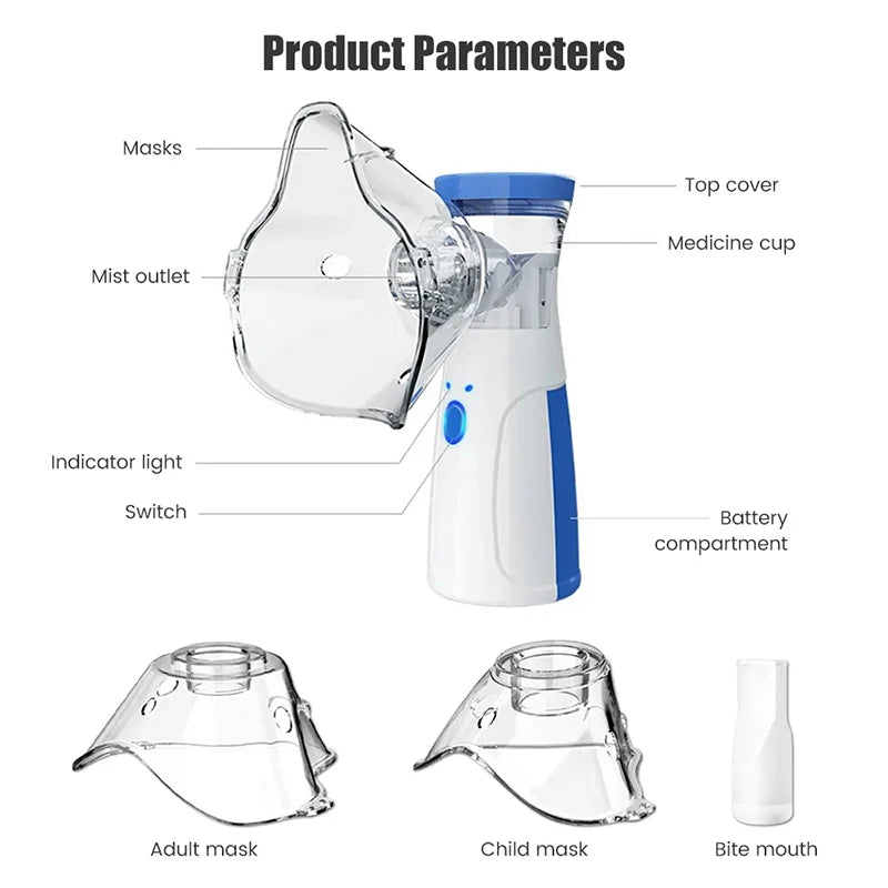 Hot Portable Inhale Nebulizer Mini Handheld Mesh Atomizer Silent Inalador Usb Autoclean Nebulizador Adult Automizer DropShipping