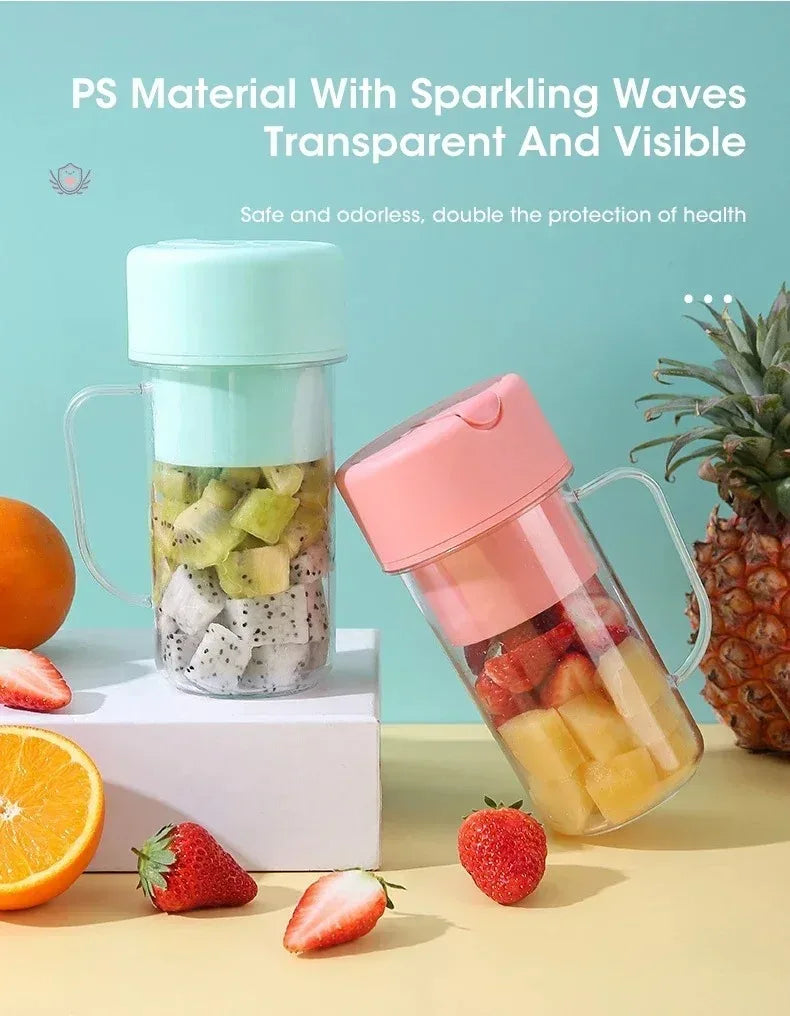 Portable USB Rechargeable Mini Blender Juicer Cup with Straw Cordless Juice Maker for Fruit Smoothies Home Outdoor Gym